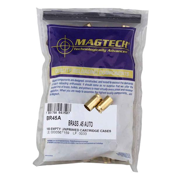 Magtech 45 Auto (ACP) Unprimed Handgun Brass 100/Bag