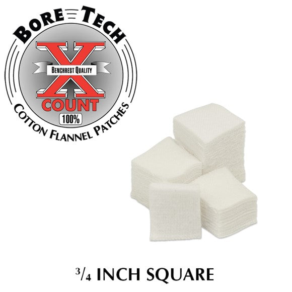 Bore Tech X-Count 3/4 Inch Square Cotton Cleaning Patches Bag of 1,000