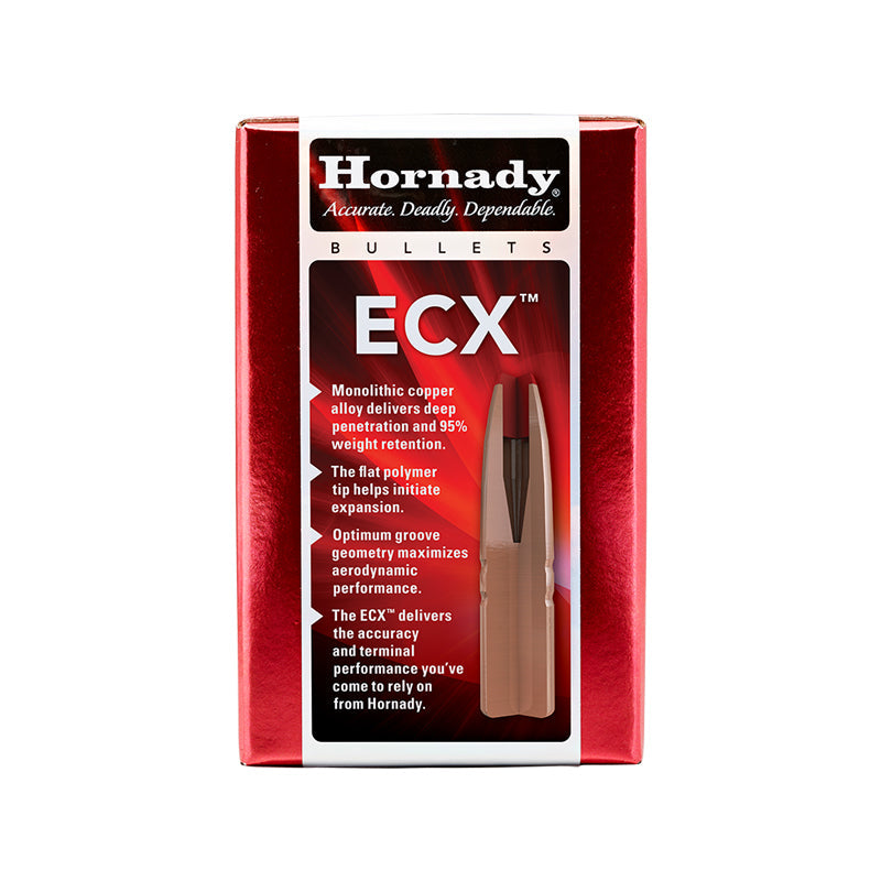 Hornady ECX Bullets 26 Calibre, 6.5MM (0.264" diameter) 140 Grain Polymer Flat Tip Lead-Free 50/Box