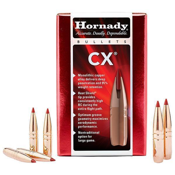Hornady CX Bullets 30 Calibre, (0.308" diameter) 180 Grain Polymer Tip Lead-Free 50/Box