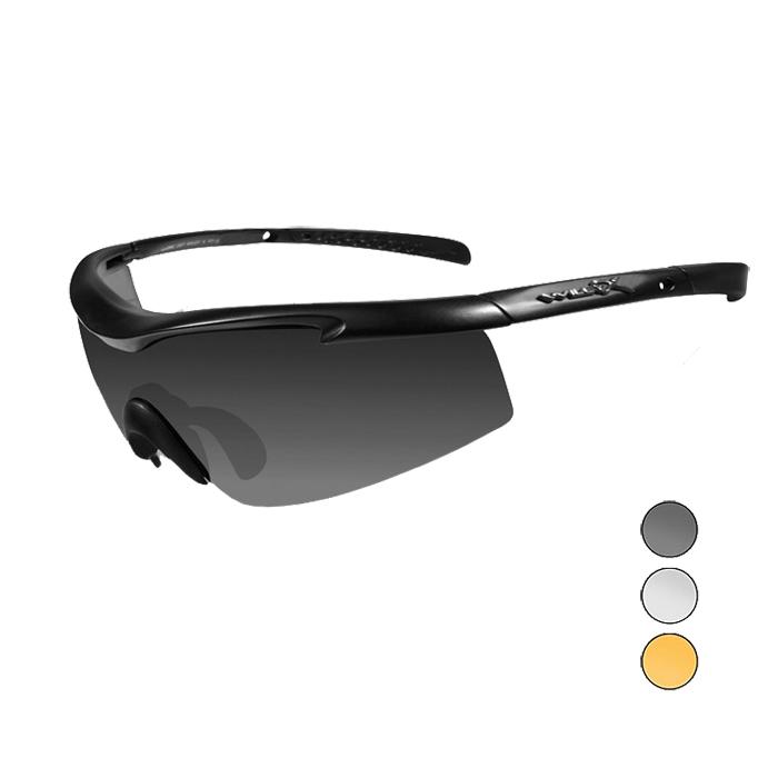 Wiley X PT-3SCL Shooting Glasses with Smoke, Clear, Light Rust Lenses