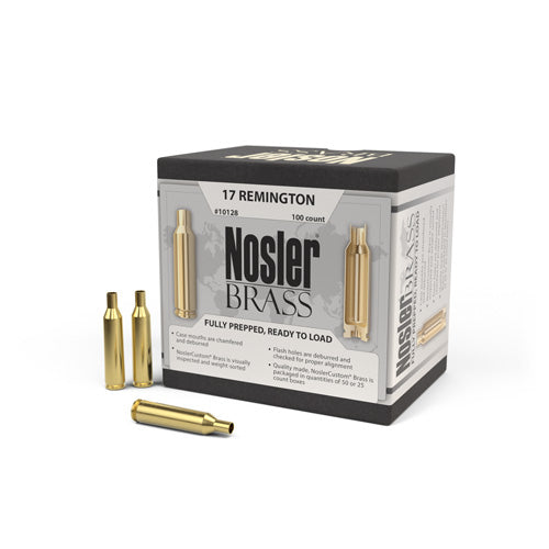 Nosler Custom Brass 17 Remington Unprimed 100/Box