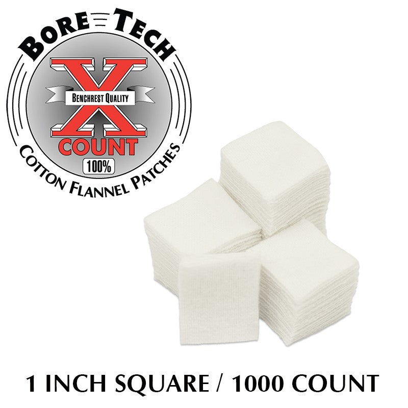 Bore Tech X-Count 1 Inch Square Cotton Cleaning Patches