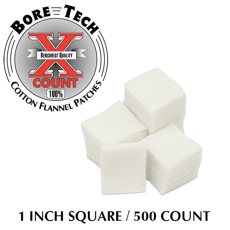 Bore Tech X-Count 1 Inch Square Cotton Cleaning Patches