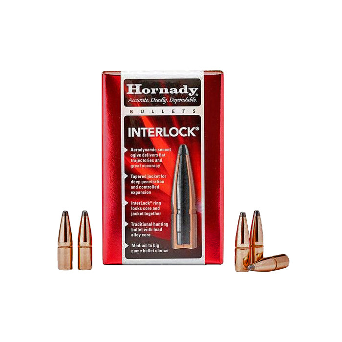 Hornady InterLock Bullets 25 Calibre (257" diameter) 100 Grain Spire Point Boat Tail 100/Box