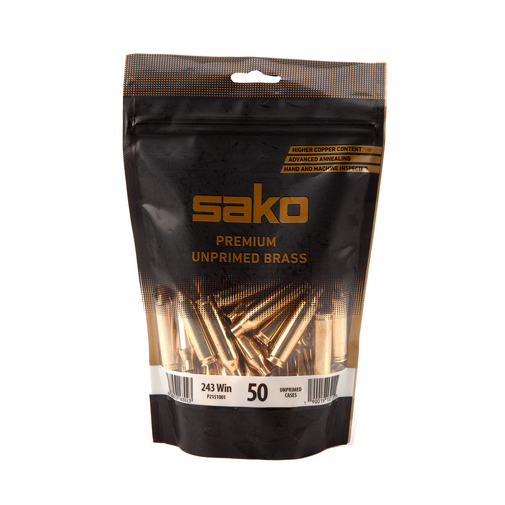 Sako Brass 243 Winchester Unprimed 50/Bag