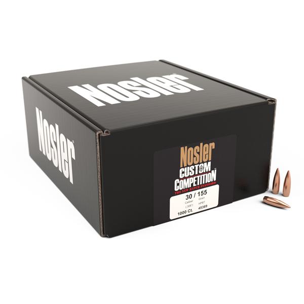 Nosler Custom Competition Bullets 30 Calibre (0.308" diameter) 155 Grain Hollow Point Boat Tail