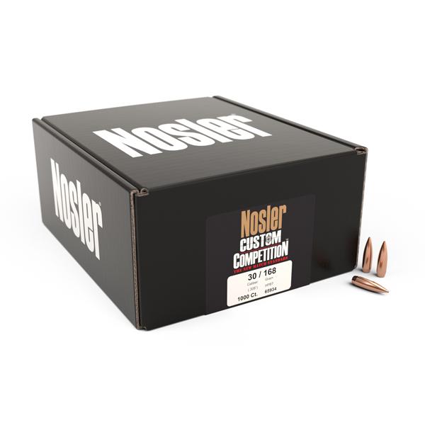 Nosler Custom Competition Bullets 30 Calibre (0.308" diameter) 168 Grain Hollow Point Boat Tail