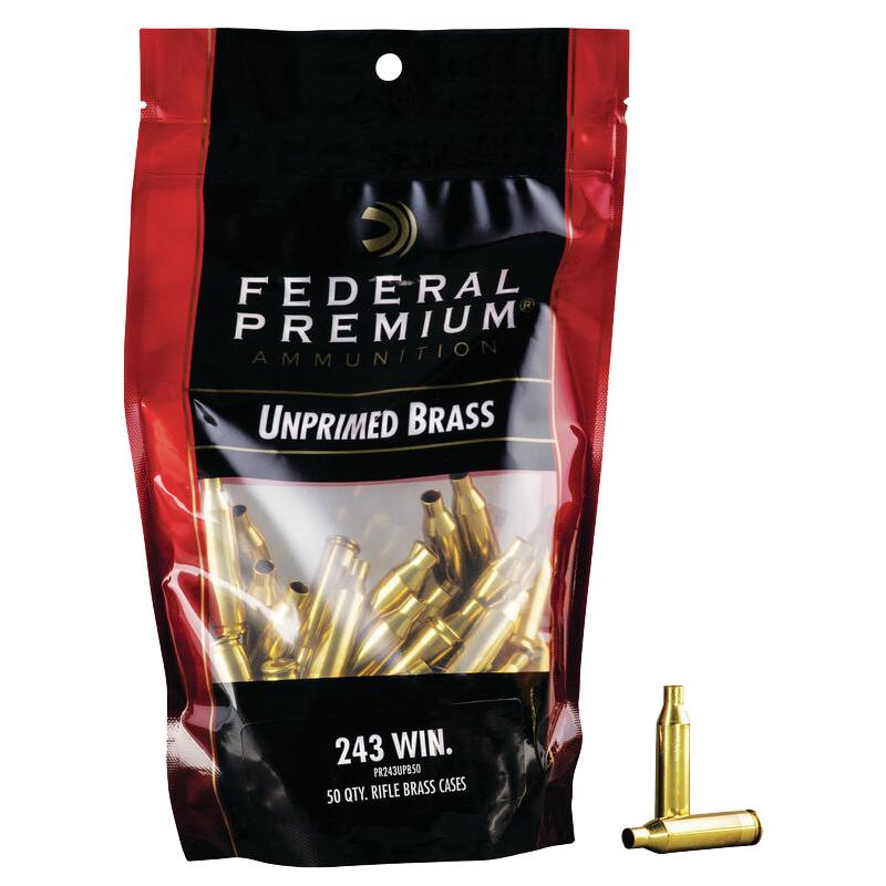 Federal Premium Brass .243 Winchester Gold Medal Unprimed 50/Bag