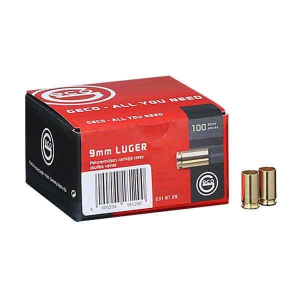 Geco Brass 9MM Luger Unprimed, 100/Box