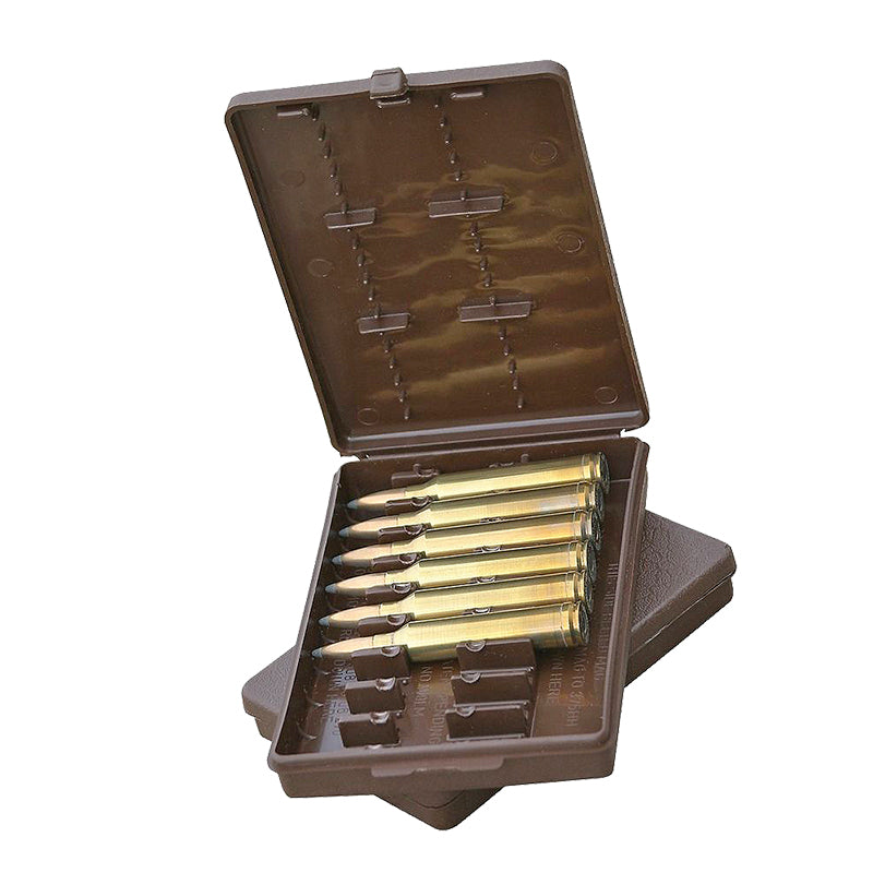 MTM Ammo Wallet Rifle Ammunition Carrier 9-Round 22-250 Remington to 375 H&H Magnum Brown