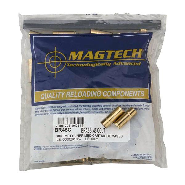 Magtech 45 Long Colt Unprimed Handgun Brass 100/Bag