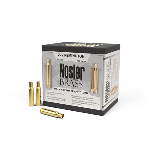 Nosler Custom Brass 222 Remington Unprimed 100/Box