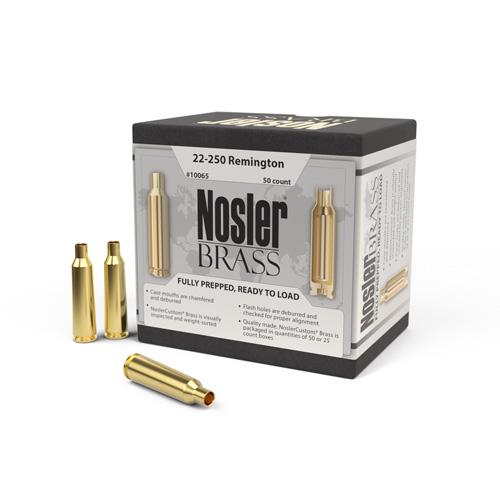 Nosler Custom Brass 22-250 Remington Unprimed 50/Box