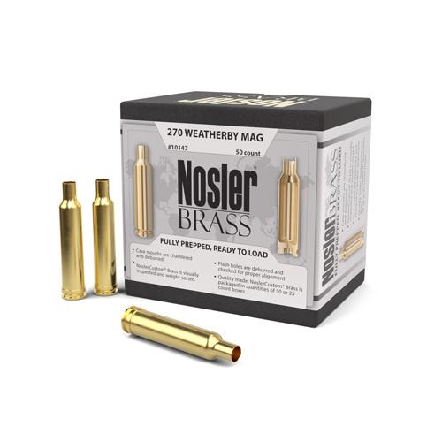 Nosler Custom Brass 270 Weatherby Magnum Unprimed 50/Box