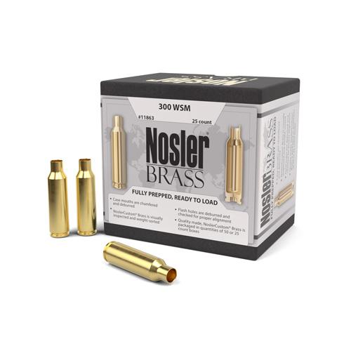 Nosler Custom Brass 300 WSM Unprimed 25/Box