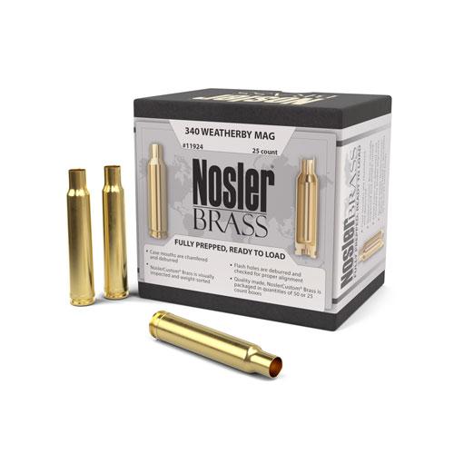 Nosler Custom Brass 340 Weatherby Magnum Unprimed 25/Box