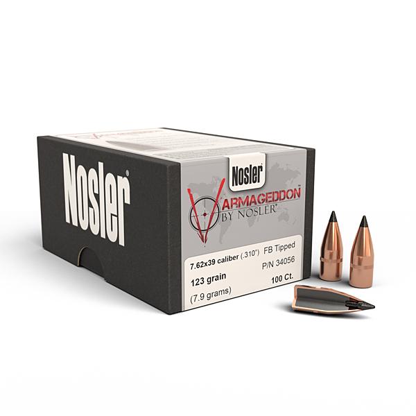 Nosler Varmageddon Bullets 7.62x39mm (0.310" diameter) 123 Grain Tipped Flat Base 100/Box