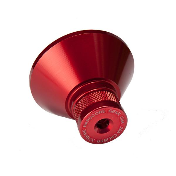 Precision Hardcore Gear Machined Aluminum Calibre Specific Powder Funnel, 20 Calibre, Red