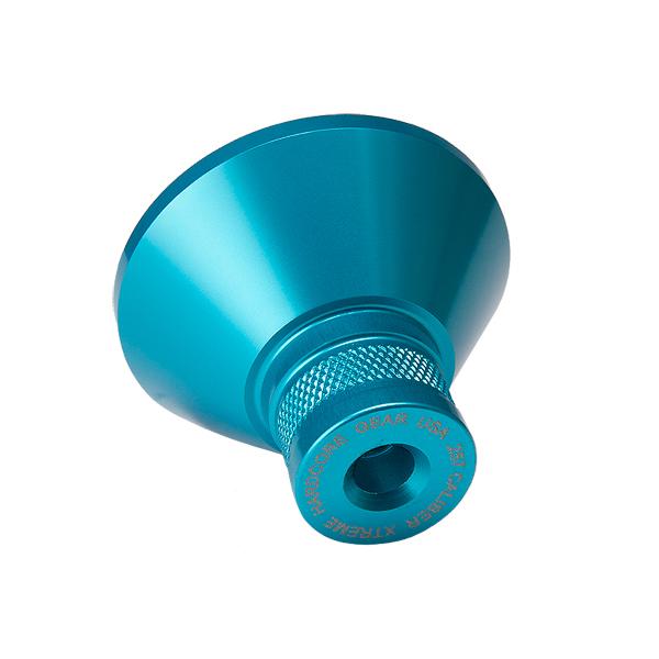 Precision Hardcore Gear Machined Aluminum Calibre Specific Powder Funnel, 25 Calibre, Teal