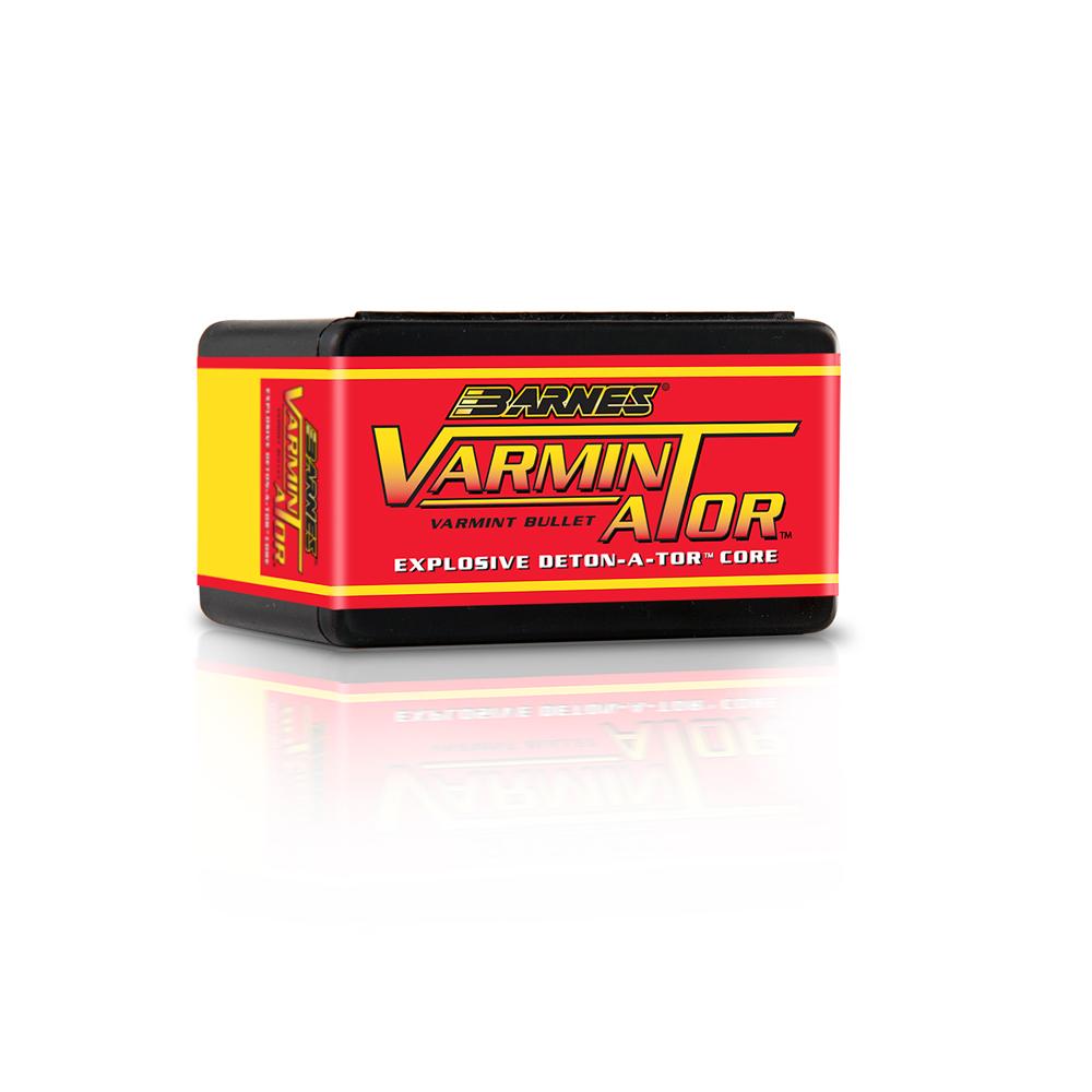 Barnes VARMIN-A-TOR Bullets 243 Calibre, 6MM (0.243" diameter) 72gr Hollow Point Flat Base 100/Box