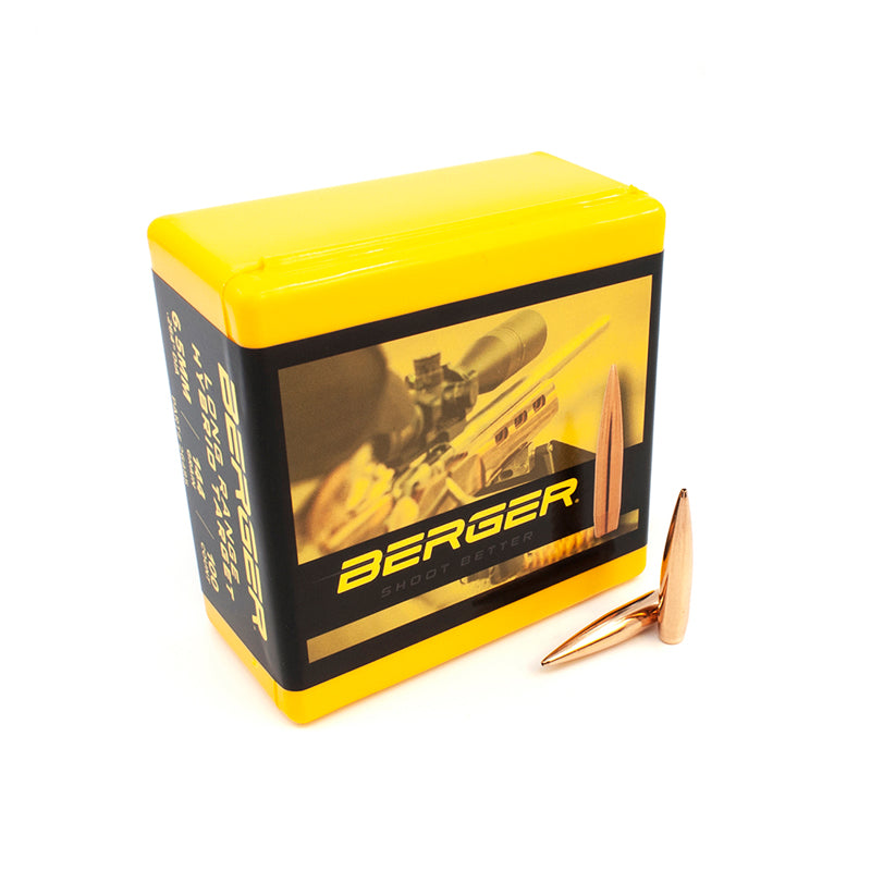 Berger Long Range Hybrid Target Bullets 6.5MM (0.264" diameter) 144 Grain Hollow Point Boat Tail 100/Box