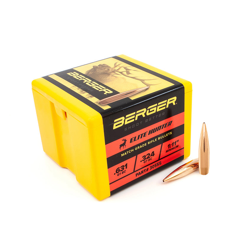 Berger Elite Hunter Hunting Bullets 30 Calibre (0.308 " diameter) 205 Grain Hybrid Hollow Point Boat Tail 100/Box
