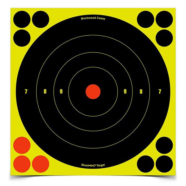 Birchwood Casey Shoot-N-C&reg; 8 Inch Target Bullseye with Pasters 6/Package