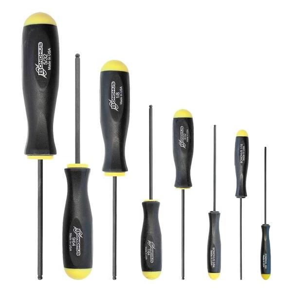 Bondhus 10632, Set of 8 Balldriver Screwdrivers .050 - 5/32-inch, BSX8S