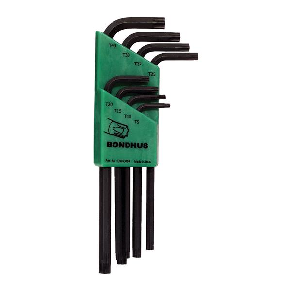 Bondhus 31834, Set of 8 Star L-Wrenches - Long Arm Style - T9 - T40