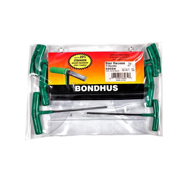 Bondhus 33034, Set of 8 Star T-Handles - Graduated Length - T9 - T40