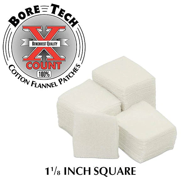 Bore Tech X-Count 1-1/8 Inch Square Cotton Cleaning Patches