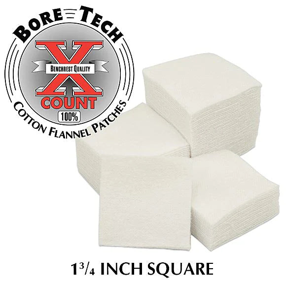 Bore Tech X-Count 1-3/4 Inch Square Cotton Cleaning Patches