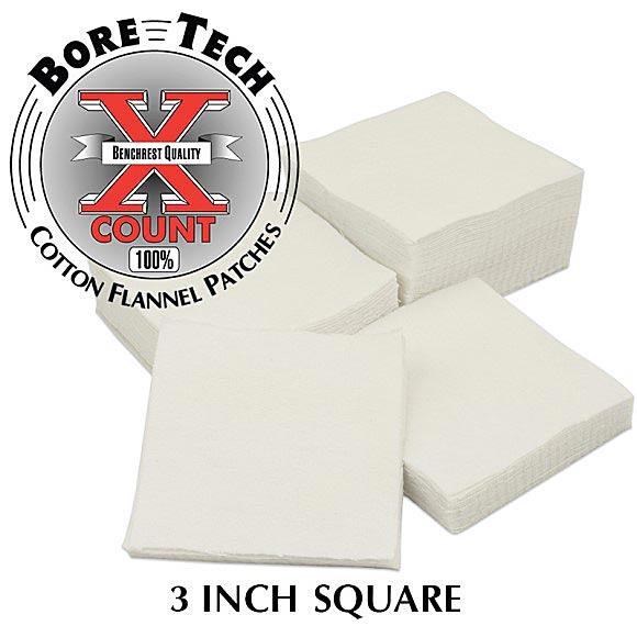 Bore Tech X-Count 3 Inch Square Cotton Cleaning Patches