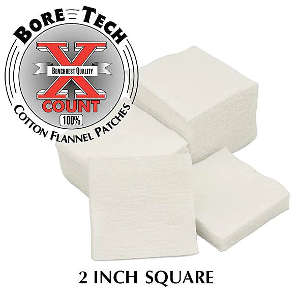 Bore Tech X-Count 2 Inch Square Cotton Cleaning Patches