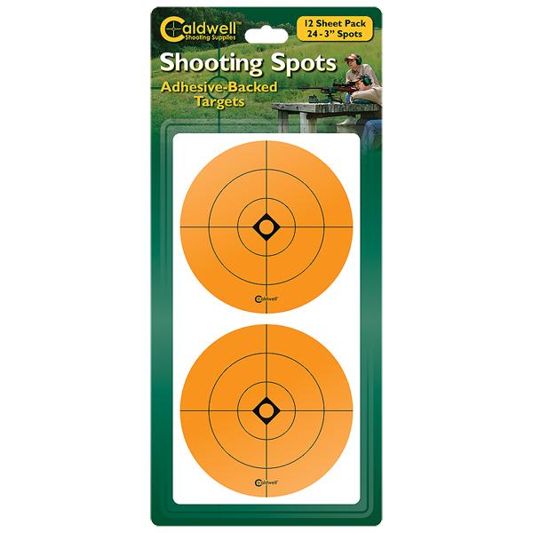Caldwell Shooting Spots 3" Spots (2 Spots per Sheet) Orange 12 Sheets/Pack