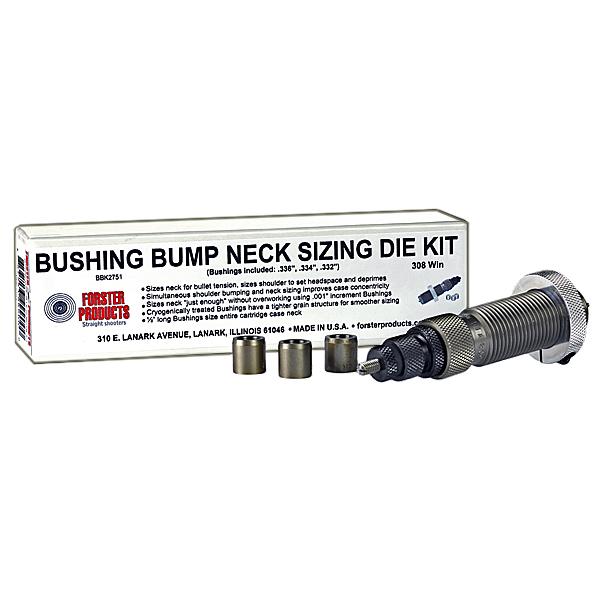 Forster 22-250 Remington Bushing Bump Neck Sizing Die Kit With 3 Bushings