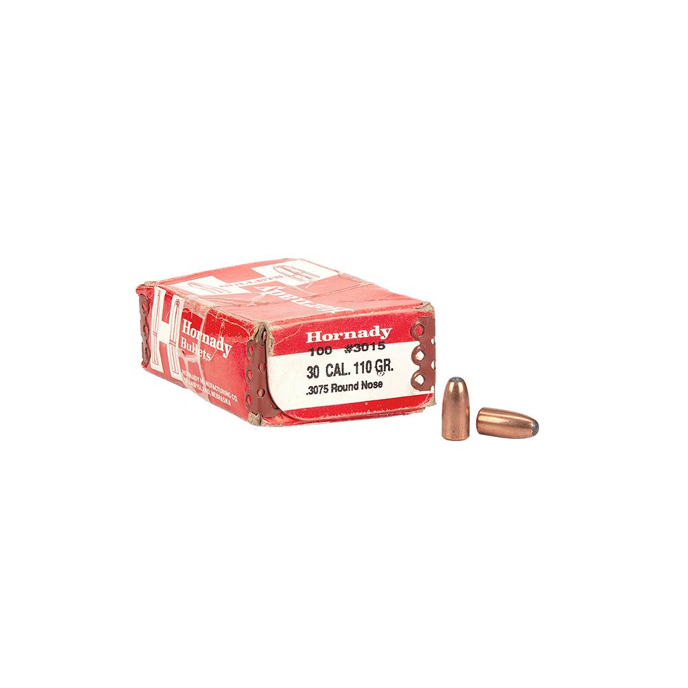 Hornady Bullets 30 Calibre (.3075" diameter) 110 Grain Round Nose Soft Point 62/Box Open Box