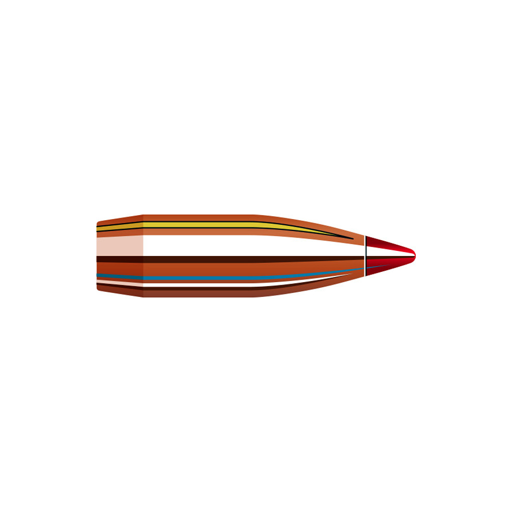 Hornady V-MAX Bullets 243 Calibre, 6MM (0.243" diameter) 75 Grain Boat Tail 100/Box