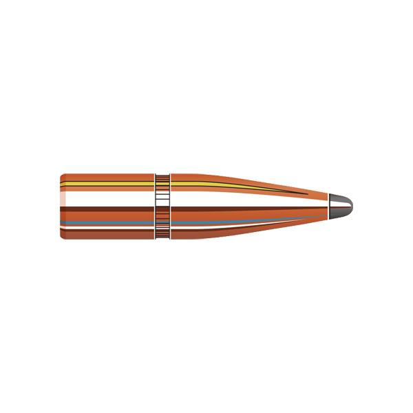 Hornady InterLock Bullets Bullets 264 Calibre, 6.5MM (0.264" diameter) 129 Grain Spire Point 100/Box