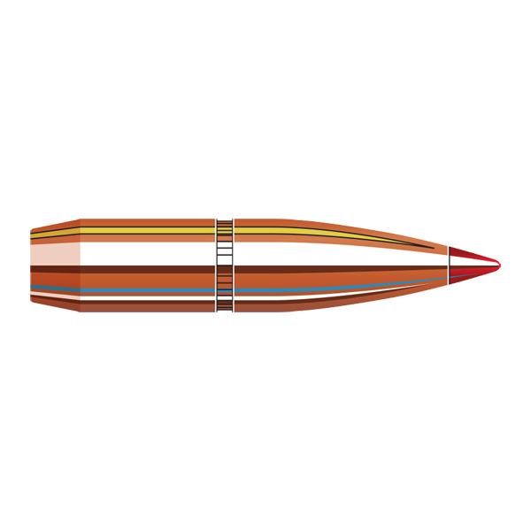 Hornady SST Bullets 264 Calibre, 6.5MM (0.264" diameter) 129 Grain Polymer Tip Boat Tail 100/Box