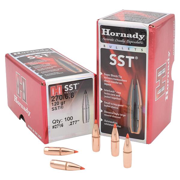 Hornady SST Bullets 6.8 (0.277" diameter) 120 Grain, Polymer Tip Spitzer Boat Tail 100/Box