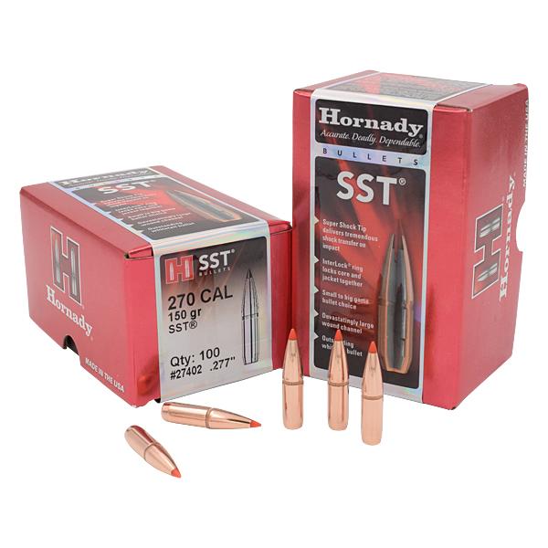 Hornady SST Bullets 270 Calibre (0.277" diameter) 150 Grain, Polymer Tip Boat Tail 100/Box