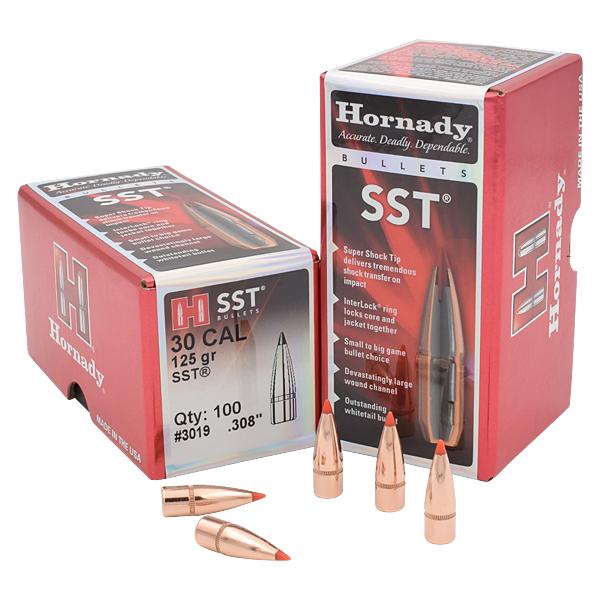 Hornady SST Bullets 30 Calibre, (0.308" diameter) 125 Grain, Polymer Tip Flat Base 100/Box