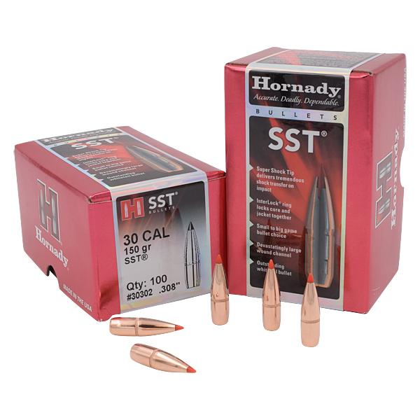 Hornady SST Bullets 30 Calibre, (0.308" diameter) 150 Grain, Polymer Tip Boat Tail 100/Box