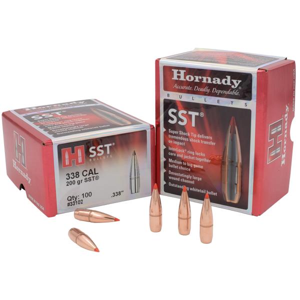 Hornady SST Bullets 338 Calibre (0.338" diameter) 200 Grain, Polymer Tip Boat Tail 100/Box