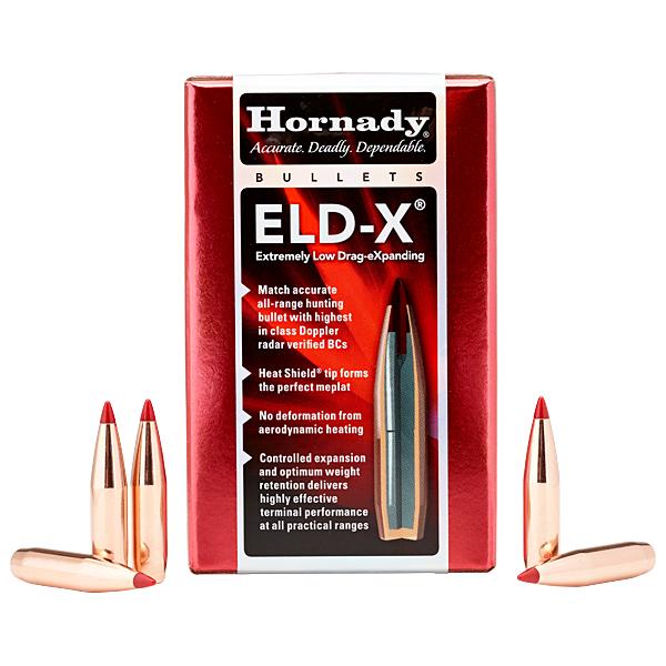 Hornady ELD-X Bullets 7MM (0.284" diameter) 175 Grain, Polymer Tip Boat Tail 100/Box