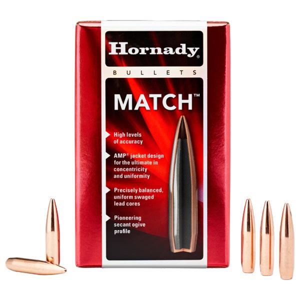 Hornady Match Bullets 6.8MM (0.277" diameter) 110 Grain, Boat Tail Hollow Point with cannelure 100/Box