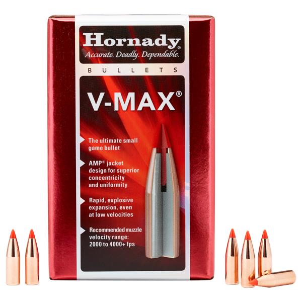 Hornady V-MAX Bullets 17 Calibre (0.172 " diameter) 25 Grain Flat Base 100/Box