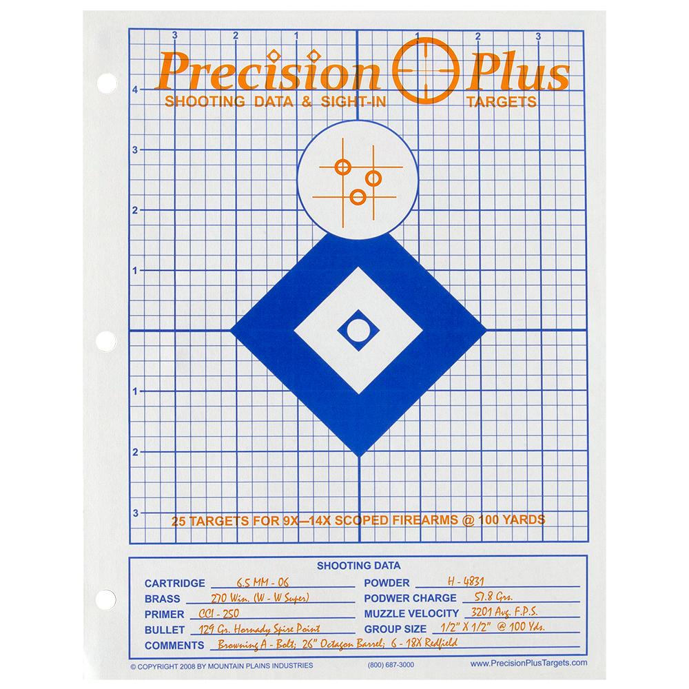 Mountain Plains Precision Plus Orange Label Targets 25 per Pack